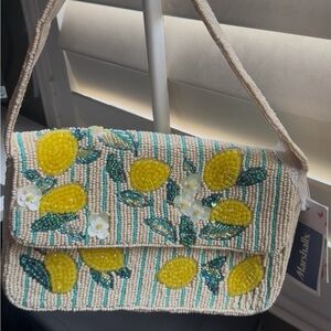 Viral lemon beaded shoulder bag